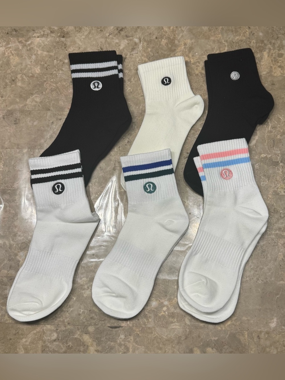 New Women’s Lululemon Athletica Socks 
6 pairs Size Medium Daily Essential Socks